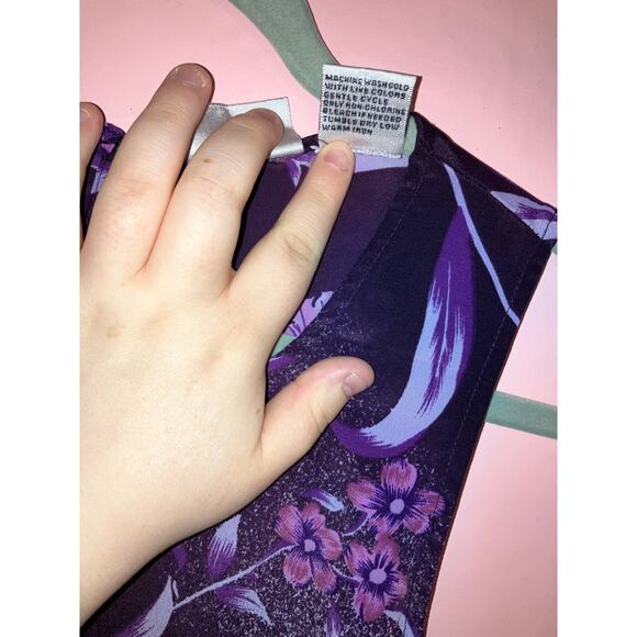 Fashion Bug purple floral long dress size 12 - Picture 4 of 6